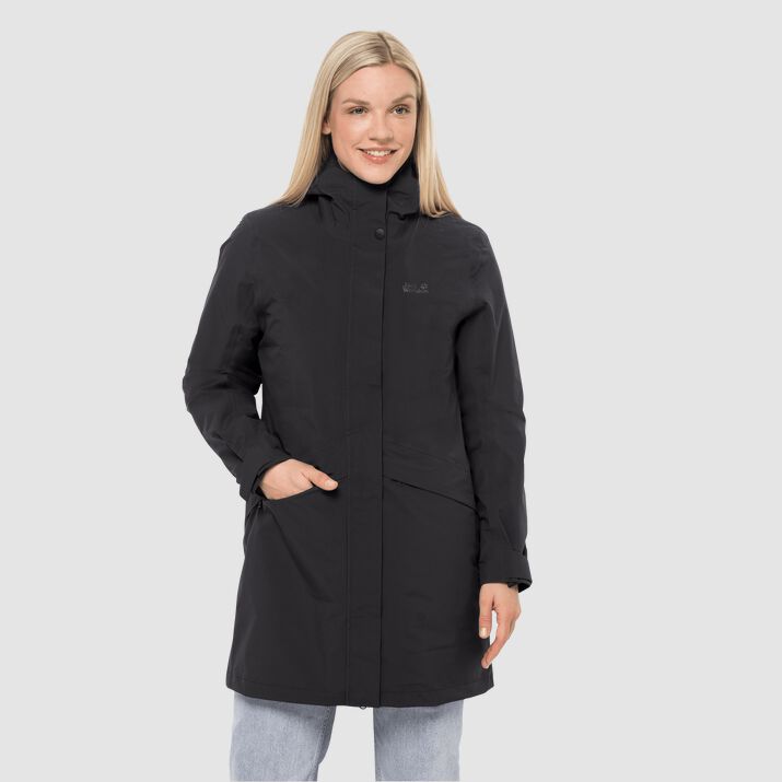 Abrigo 3-in-1 Jack Wolfskin Silent Wisper Mujer Negros Mexico-3217589